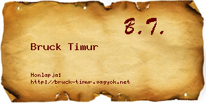 Bruck Timur névjegykártya